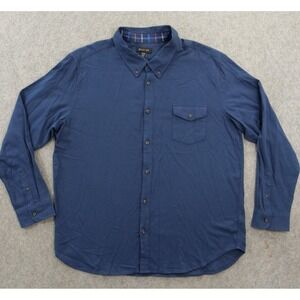 Porter & Ash Shirt Mens 2XL XXL Blue Button Long Sleeve Cashmere Blend Flannel